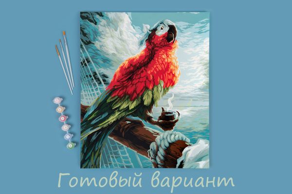 Картина по номерам Фрея, Пиратский попугай, 50х40 см