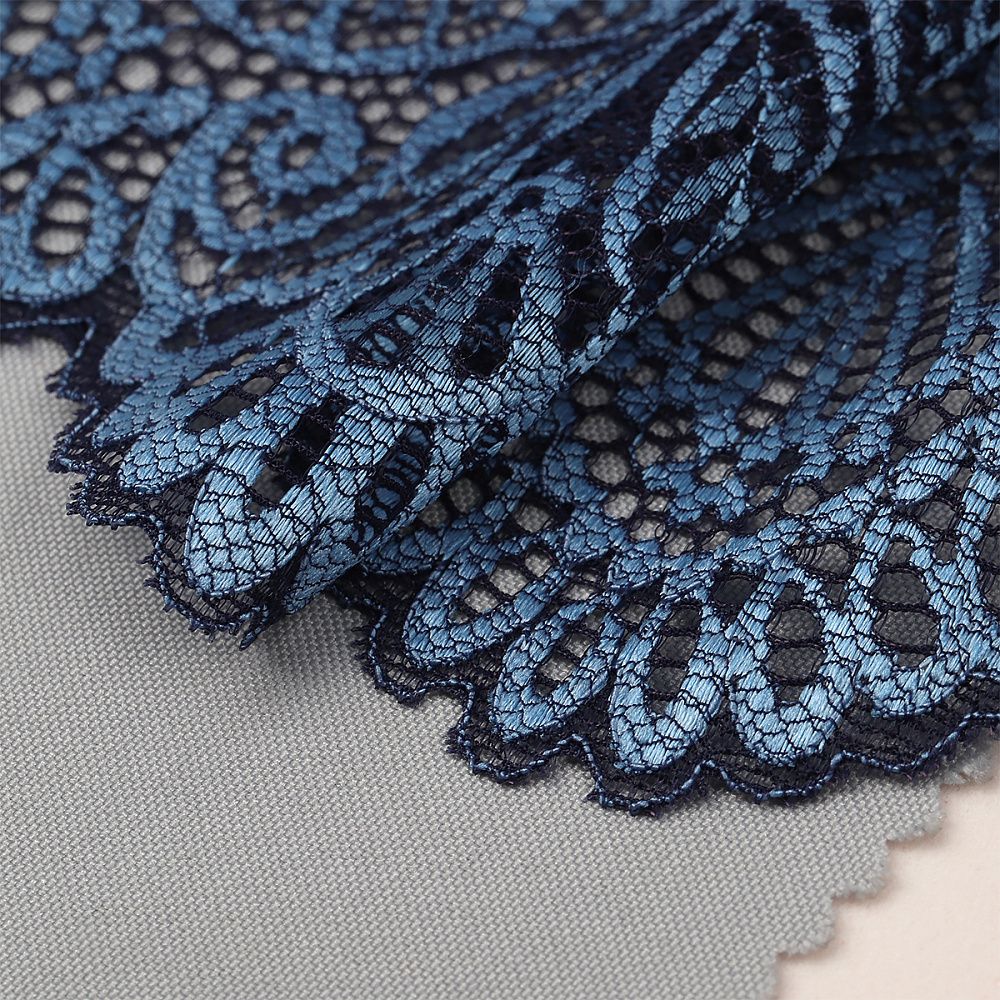 Кружево бельевое эластичное 240 мм / 25 м, TY.40992, цв.голубой, Kruzhevo