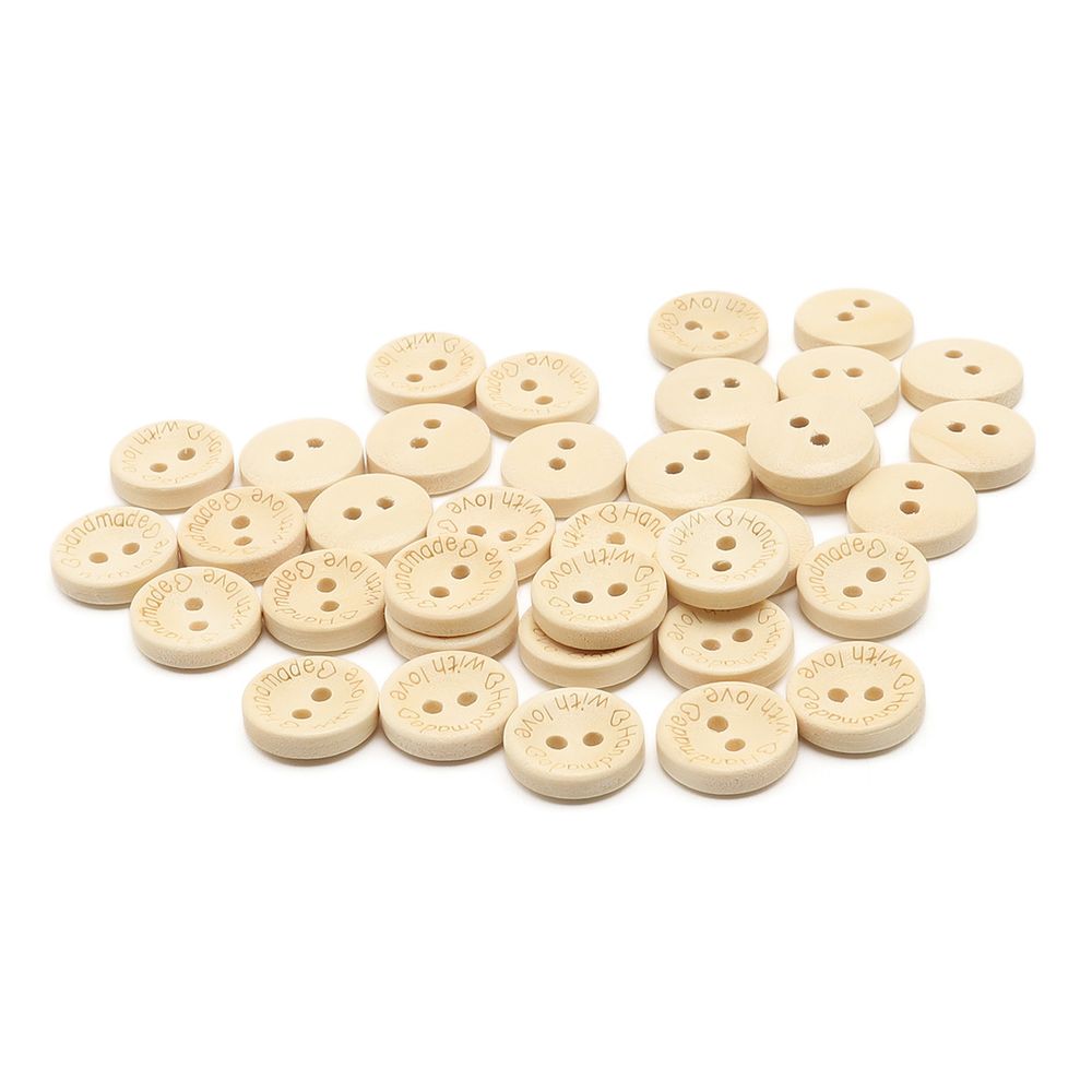 Пуговицы на 2 прокола Handmade with love 20L (12,5мм), дерево (Milk (молочный)), W22, 36 шт