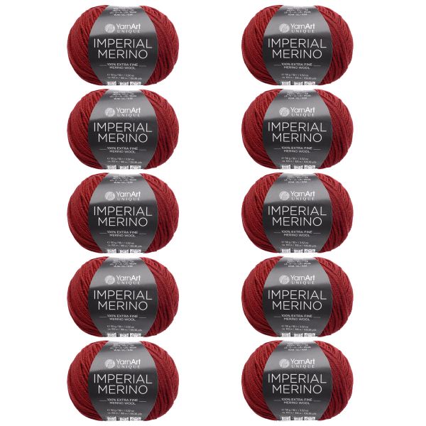 Пряжа YarnArt (ЯрнАрт) Imperial Merino / уп.10 мот. по 50 г, 100 м, 3344 кирпично-красный