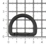 Карабин металл полукольцо 25 мм, черный матовый, MB_2232, 6 шт