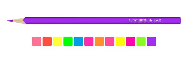 Набор неоновых трехгранных карандашей LGNCP-12 заточенный 8х12 цв, Лео LGNCP-12