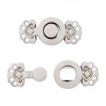 Крючки пришивные декоративные 25х12 мм, nickel, 10 шт