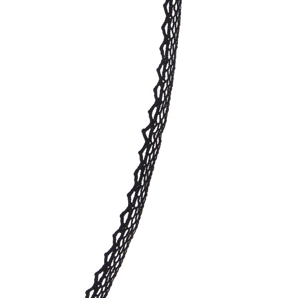 Кружево вязаное (тесьма) хлопковое 10 мм / 9.14 метров, черный