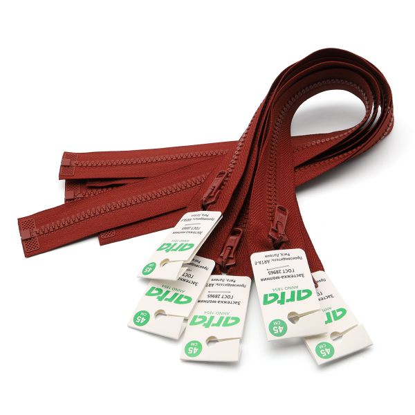 Молния трактор Arta Т6 (6 мм) 1 зам., разъем., 50 см, цв. 010 терракотовый, 5 шт