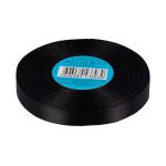 Лента атласная 1-сторонняя 12.0 мм / 33±2 метра, №113 черный, в термоплёнке, Gamma