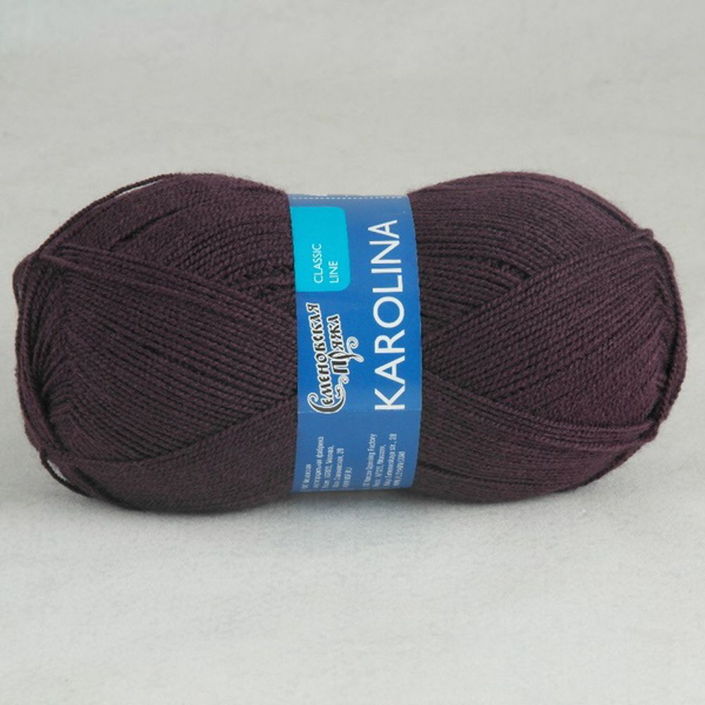 Пряжа Семеновская Karolina / уп.5 мот. по 100 г, 438 м, 7863 ежевика
