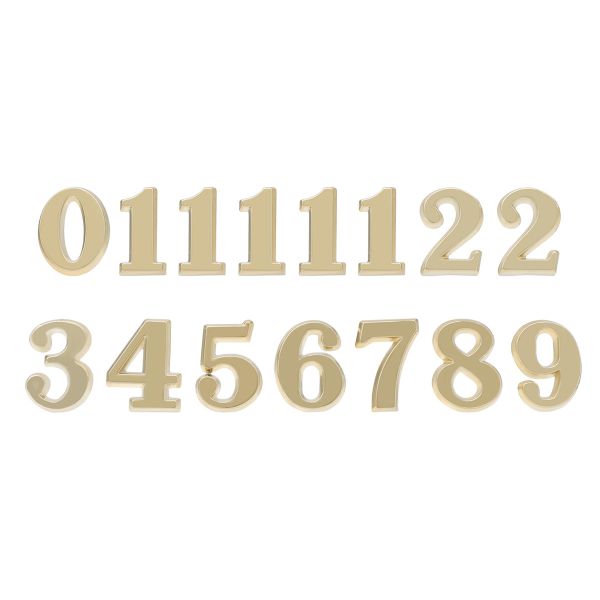 Цифры арабские для часов, высота 20 мм, пластик (ZB-10053 золото)