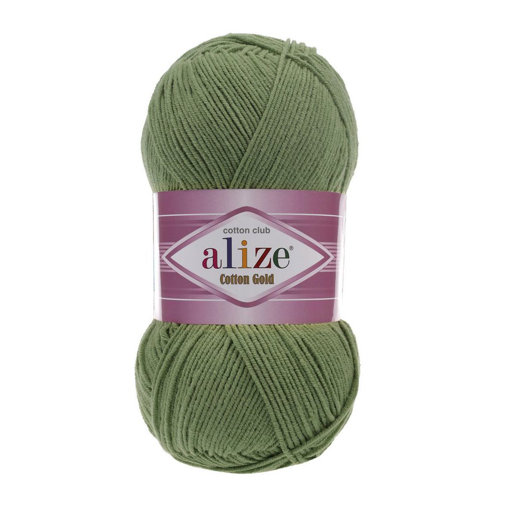Пряжа Alize (Ализе) Cotton Gold / уп.5 мот. по 100 г, 330м, 485 зеленый A