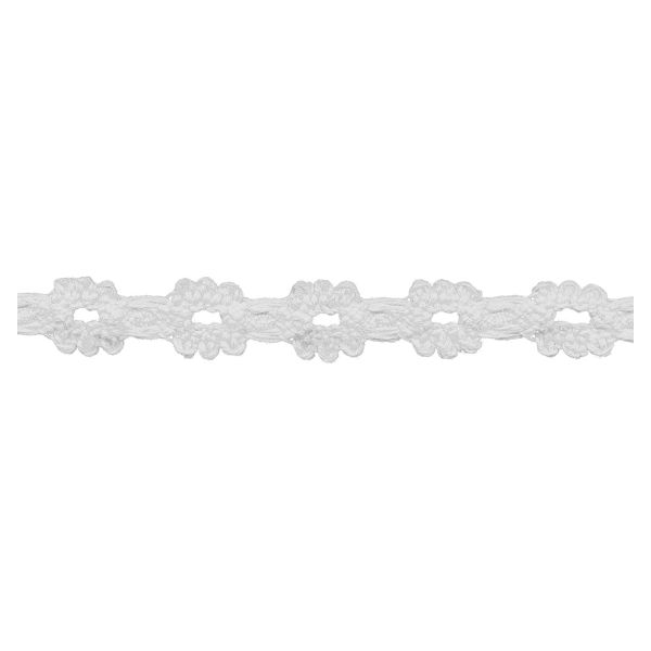 Кружево вязаное (тесьма) 15 мм / 22.8 м, 001 белый, Gamma HVK-26