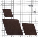 Набор заплаток пришивных из замши, ромб 4х5,6см, 6х8,4см, 8х11,2см, с перфорацией, 3 шт (21 темно-коричневый), 59405