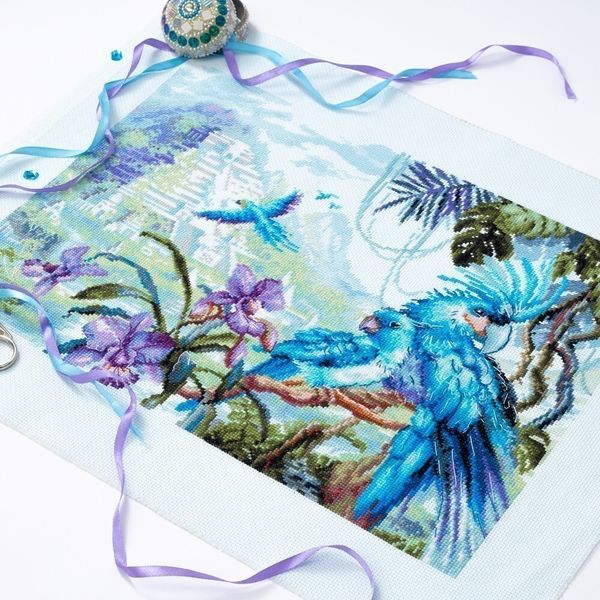 Набор для вышивания нитками Чудесная игла Premium, Затерянный мир 40х30 см