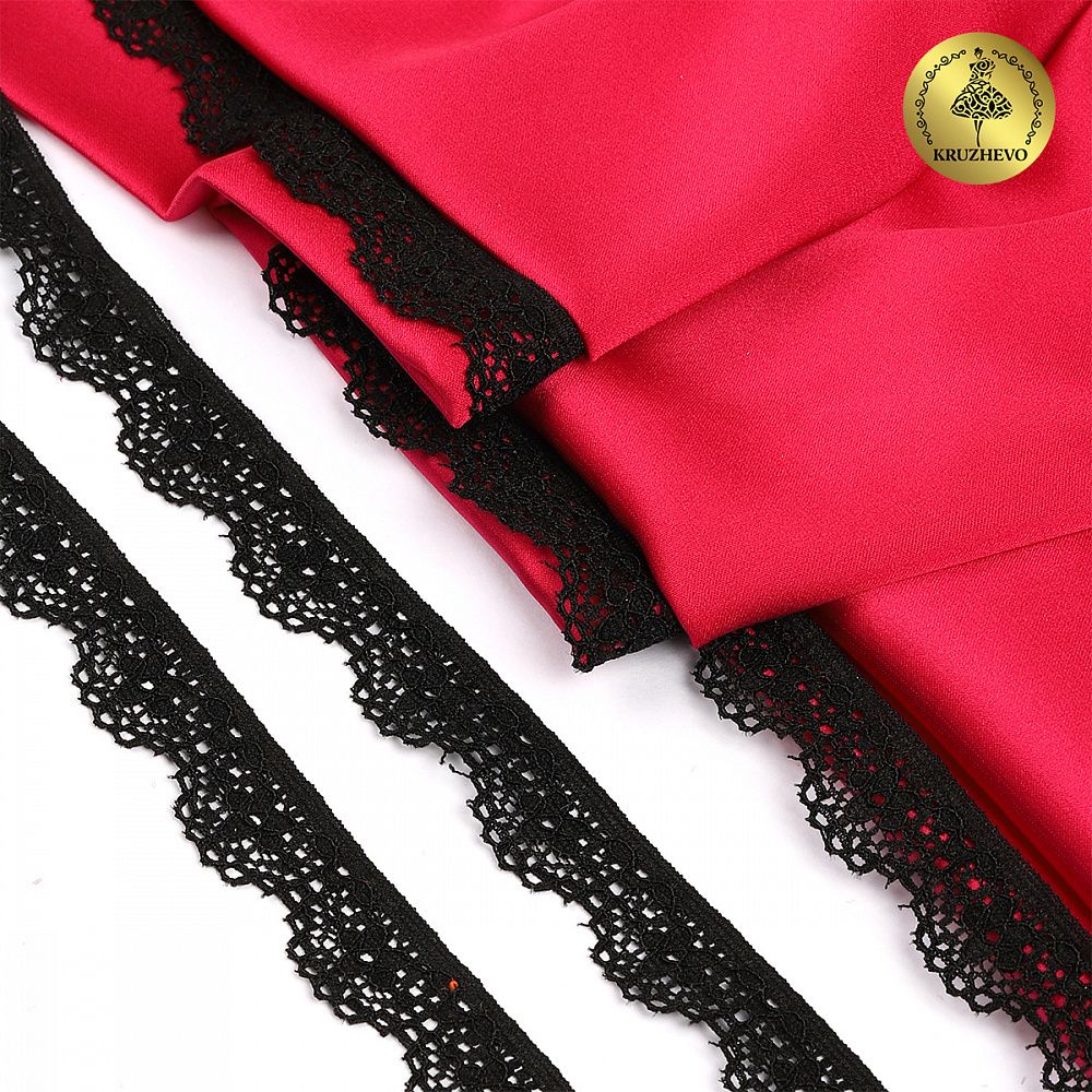 Кружево эластичное (стрейч) 15 мм, TBY.8031, 02 черный, 700м, Kruzhevo