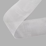 Лента (тесьма) шторная для карниза-трубы 100 мм / 50 метров, Имитация люверсов, прозрачный, C95M