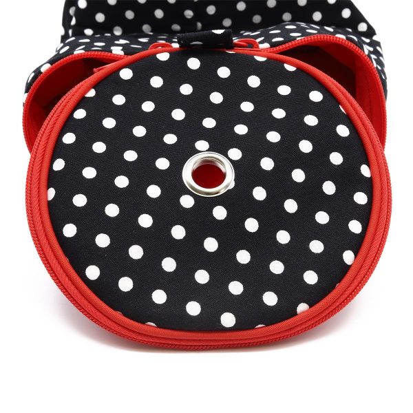 Футляр для пряжи, Prym Полька дот черно-белый, 14,5х21,5 см