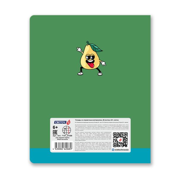 Тетрадь со справочным материалом На задней парте, выбор.лак, A5+ 48 л. на скобе 65 г/м², белизна 100 %, 10 шт, клетка, 01309 На задней парте Обществознание, Светоч Т141