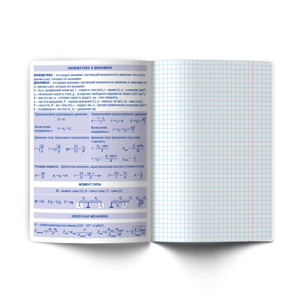 Тетрадь со справочным материалом Академия наук, A5 48 л. на скобе 60 г/м², белизна 90 %, 10 шт, клетка, 01280 Академия наук Физика, Светоч Т137