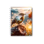 Записная книжка с твердым переплетом, глянцевая ламинация, на гребне A6 120 л. 4 шт клетка, Сквозь просторы 01589, ЗК226 Светоч