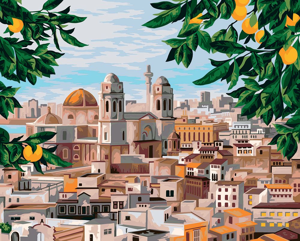 Картина по номерам Фрея PNB/PL-204, В тени апельсинового дерева, 50х40 см