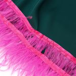 Перья на ленте Страус 8 см, FBY-08-021, цв. ярко-розовый, 2м