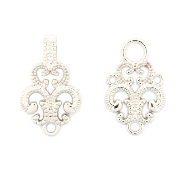 Крючки пришивные декоративные 59х20 мм, nickel, 6 шт