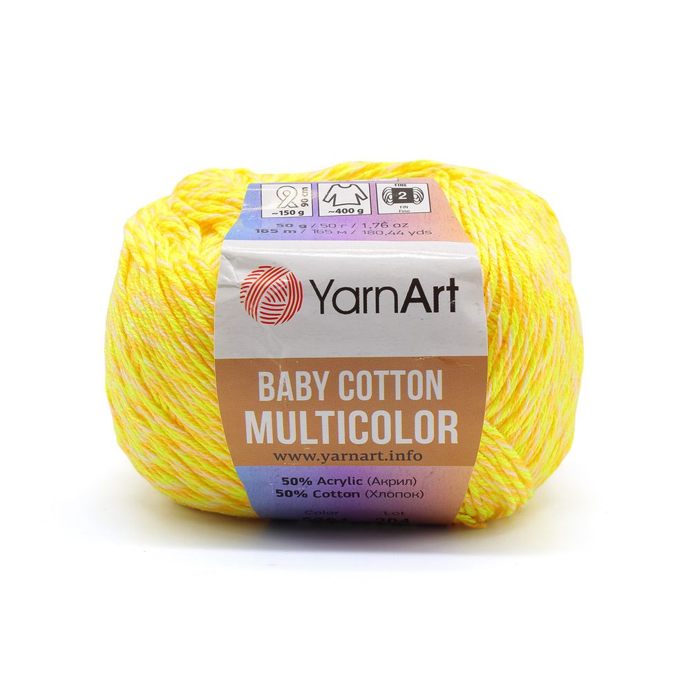 Пряжа YarnArt (ЯрнАрт) Baby cotton multicolor / уп.10 мот. по 50 г, 165м, 5204