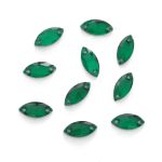 Хрустальные стразы миндаль изумруд (без покрытия) 7х15мм, 10 штук Astra&Craft, МИ004НН715