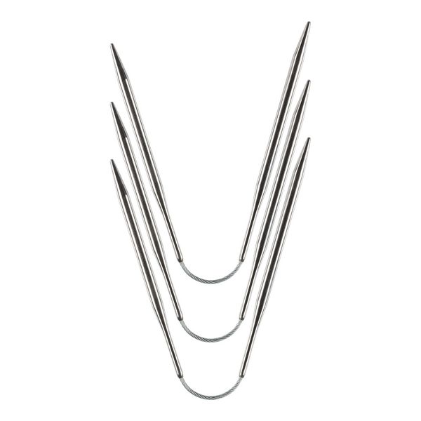 Спицы чулочные металл гибкие ⌀4.5 мм, 21 см, никель, Gamma KNF-3