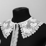 Накладной кружевной воротник 30х35 см, матовая нить Kruzhevo TBY.13/189, цв.белый уп.1шт