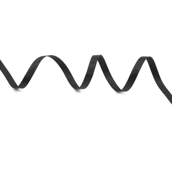 Лента репсовая (в рубчик) 6.0 мм, 160 черный, уп.18,28 м