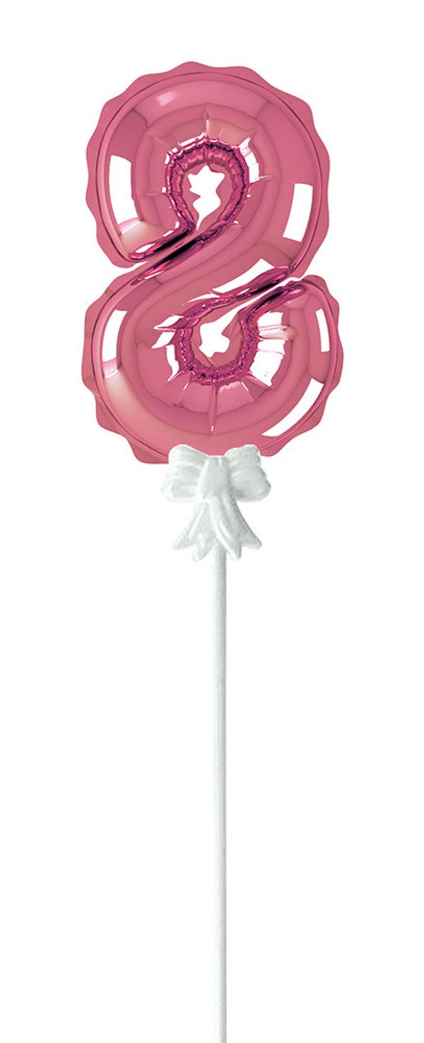 Шар самодув Цифра, 5 шт, 8, розовый, Boomzee FBZ-06