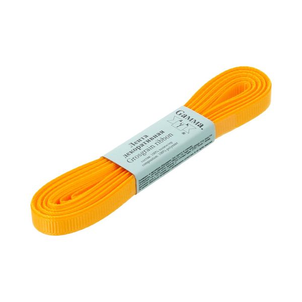 Лента репсовая нарезка 06.0 мм / 10 шт по 5.4 метра, 025 т.желтый, Gamma GR-06