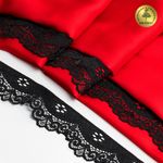 Кружево эластичное (стрейч) 30 мм / 5 метра, TBY.8029, цв.02 черный, Kruzhevo