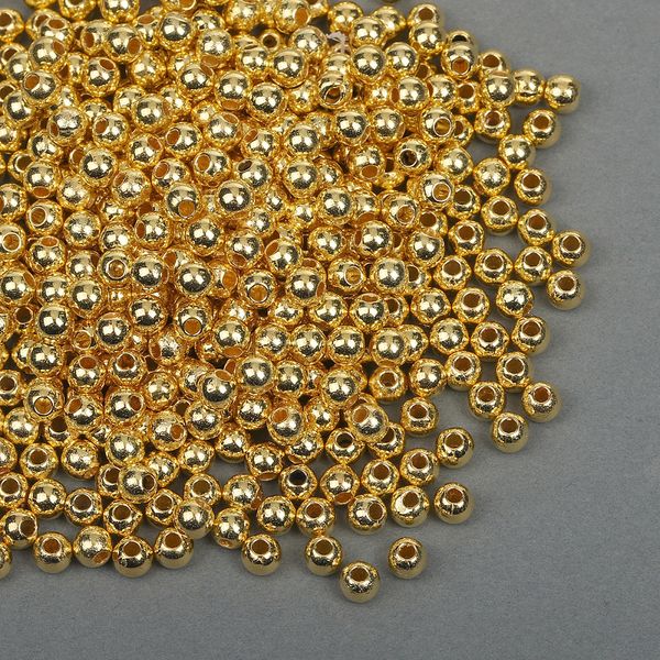 Бусины пластик ⌀4 мм, 500 г, цв.золотой, Magic4Hobby