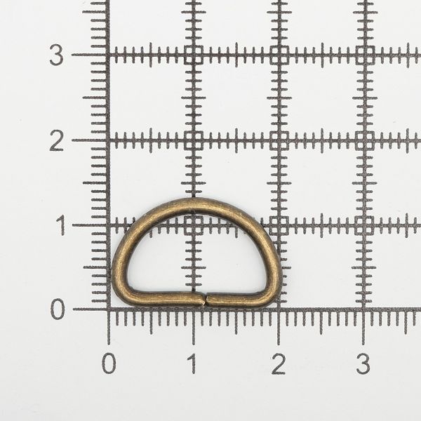 Полукольцо сварное металл внутр. 15 мм (внешн. 19х14 мм, ⌀2 мм), 100 шт, латунь, 816-112