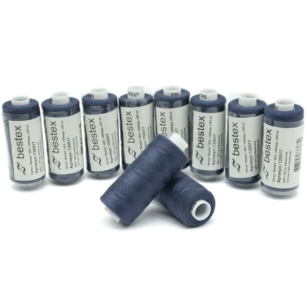 Нитки швейные бытовые Bestex 40/2, 365 м (400 ярд) / 10 кат., 325 светло-черничный