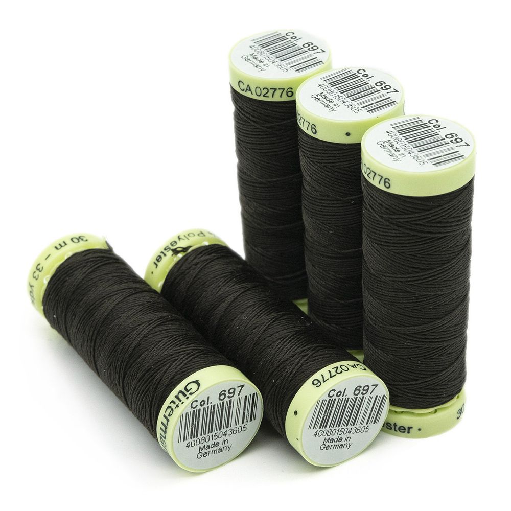 Нитки отделочные Gutermann Top Stitch, 30м, 697 венге, 5 катушек