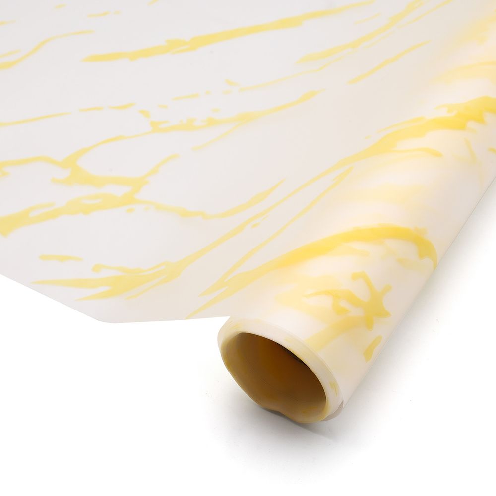 Пленка матовая с рисунком Мрамор 50мкр, цв. желтый, 60см / 9,14м ±5%, ПМР0034