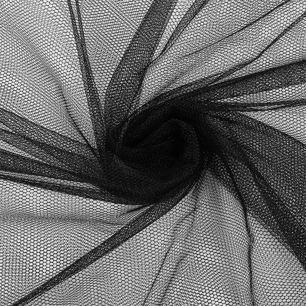 Фатин мягкий крупная сетка 180 см / 45.72 метров, TBY.S.180.BL, цв.черный