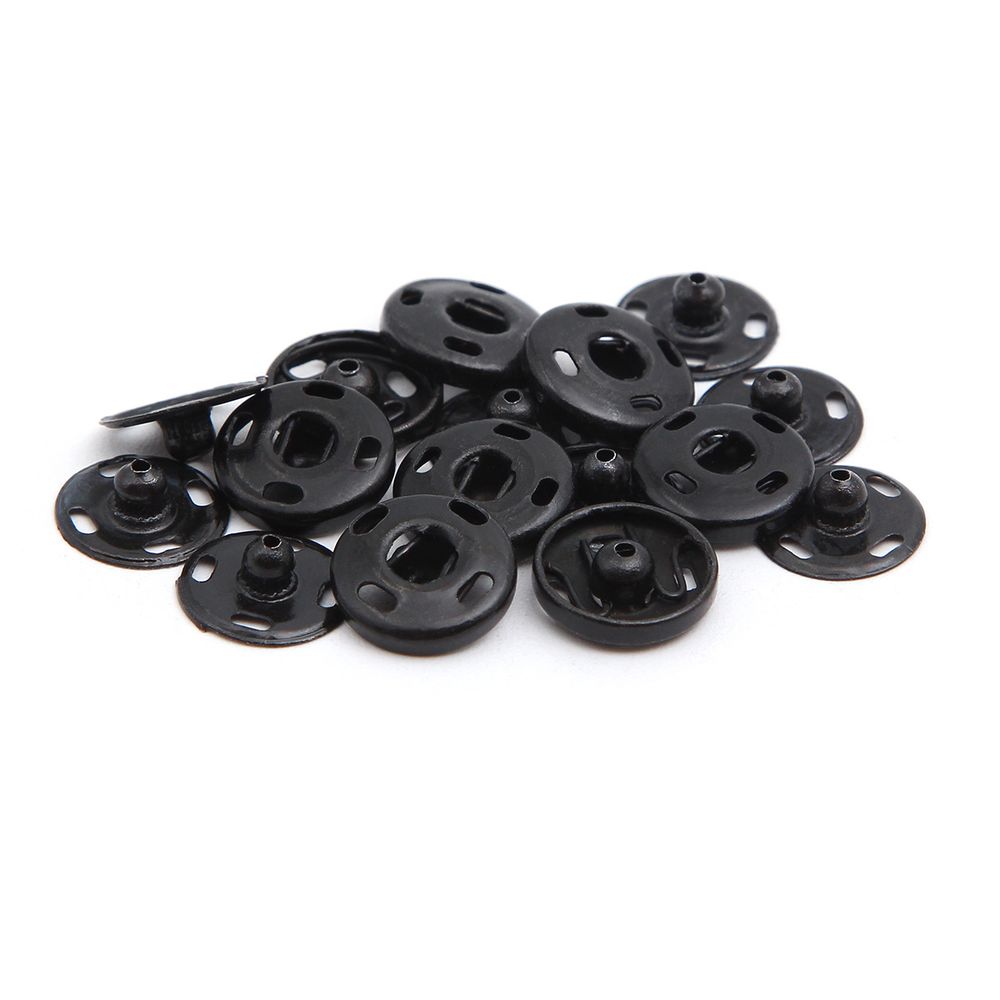 Кнопка пришивная металл ⌀12.0 мм, черный, 6 шт, Pony