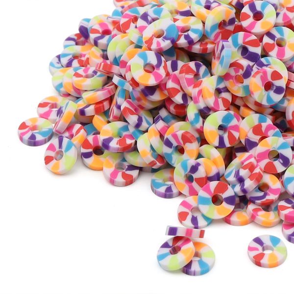 Бусины полимерная глина ⌀6 мм, плоские, 20г, Astra&Craft (B18 сине-желтый пестрый микс)