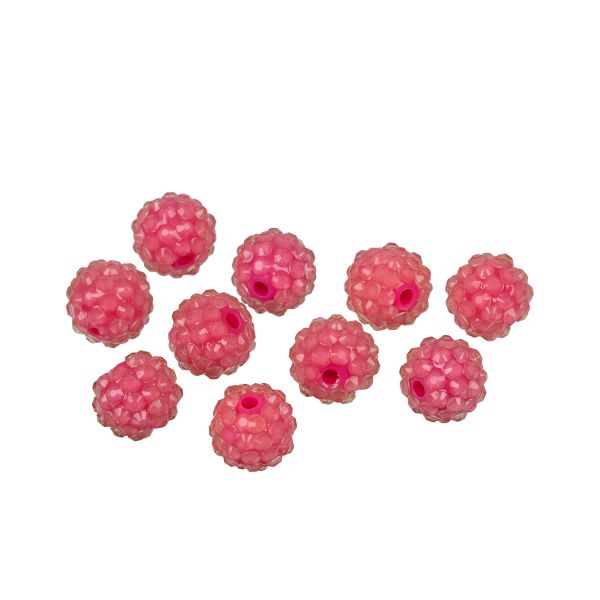 Бусины пластик ⌀14 мм, 10 шт, №18 фуксия, Zlatka BWR-14