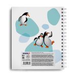 Тетрадь общая с запечатан. пластик. обложкой, 500 мкр, A5+ 96 л. на гребне 65 г/м², белизна 100%, 4 шт, клетка, 000815 Пингвин плохому не научит!, Светоч ТЕТ96-002