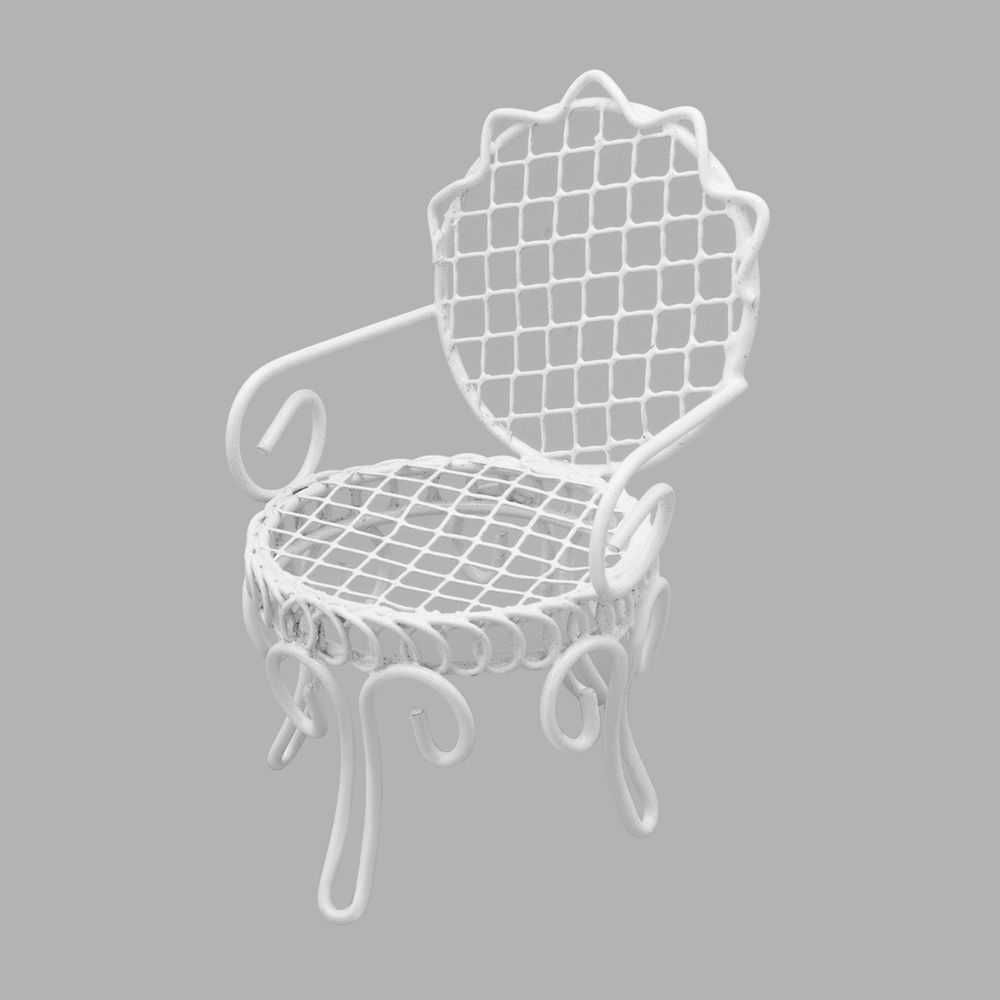 Миниатюра кукольная: Кресло металл. (5х5х7 см) Y-557