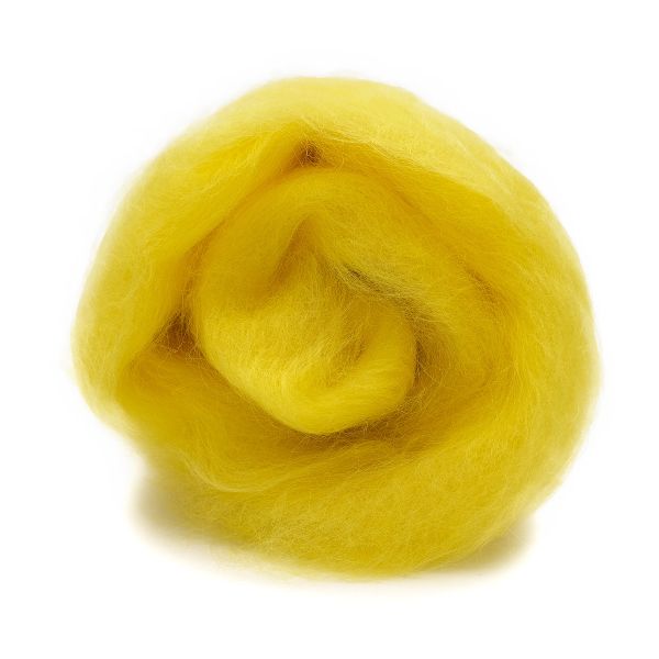 Шерсть для валяния Кардочес 100% п/тонк.шерсть, 100 гр. Камтекс (030 лимон)