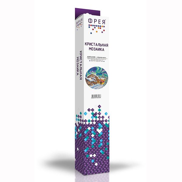 Алмазная (кристальная) мозаика Фрея, Зимняя ночь, 34,5х34,5 см