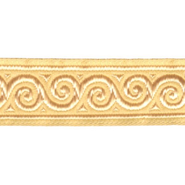 Лента (тесьма) жаккардовая 22.0 мм / 10±0.5 метров, золото, Gamma TRJ-01