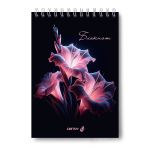 Блокнот на гребне, выборочный лак, A5 80 л., 4 шт, клетка, Чёрный жемчуг 01238, Светоч Б127