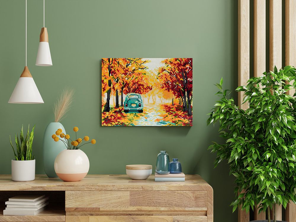 Алмазная (кристальная) мозаика Фрея, на подрамнике Осенние краски, 40х30 см