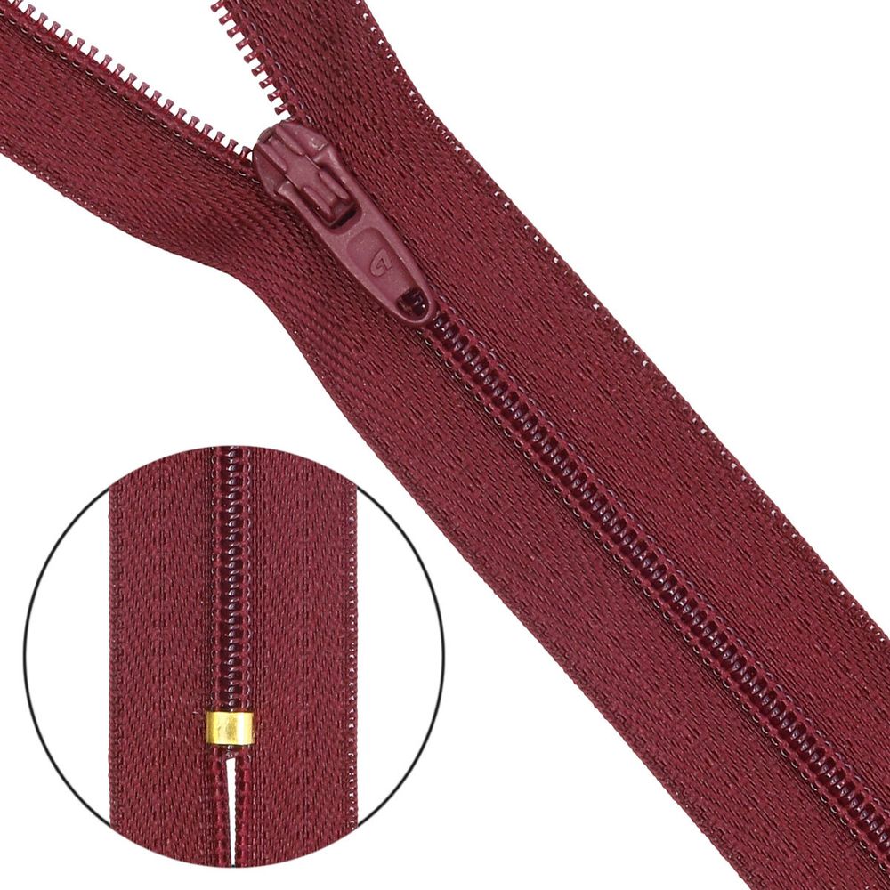 Молния спираль (витая) брючная Arta Т4 (4 мм) 1 зам., н/раз., 20 см, цв. 021 бордовый, уп.10 шт